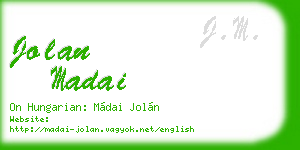 jolan madai business card