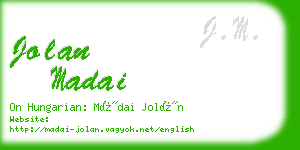 jolan madai business card